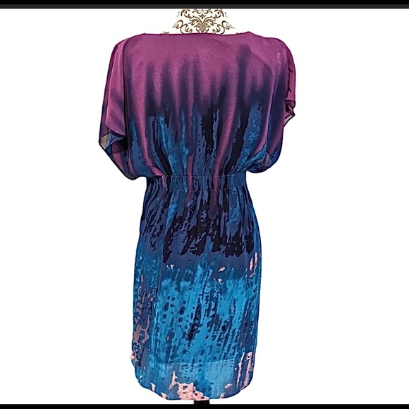 Jolie Dress Bohemian Purple Blue Black V Neck - Picture 3 of 8